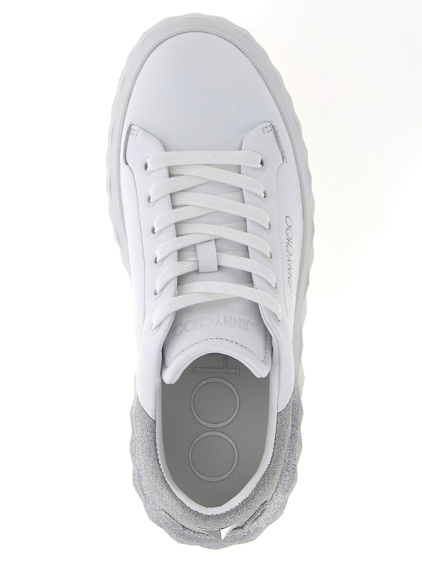 Silver Leather Chunky Sneakers