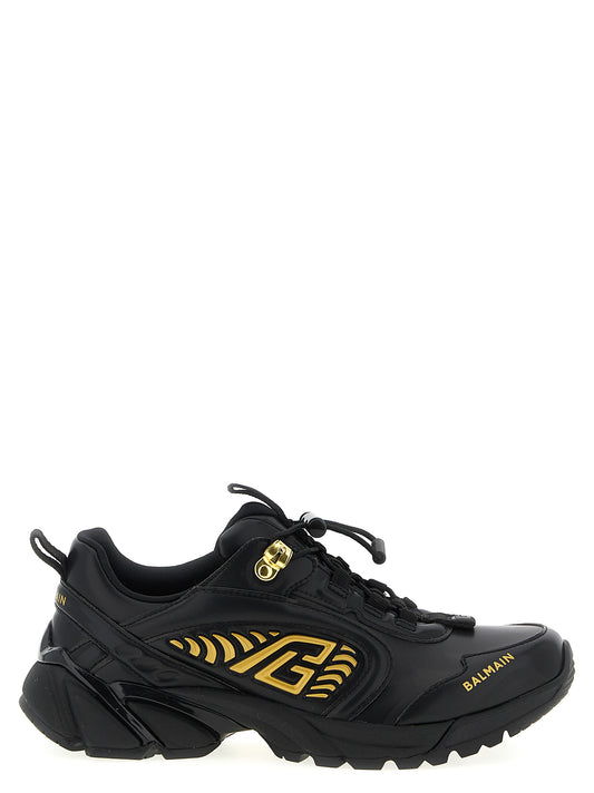 Black Nylon Athletic Sneakers