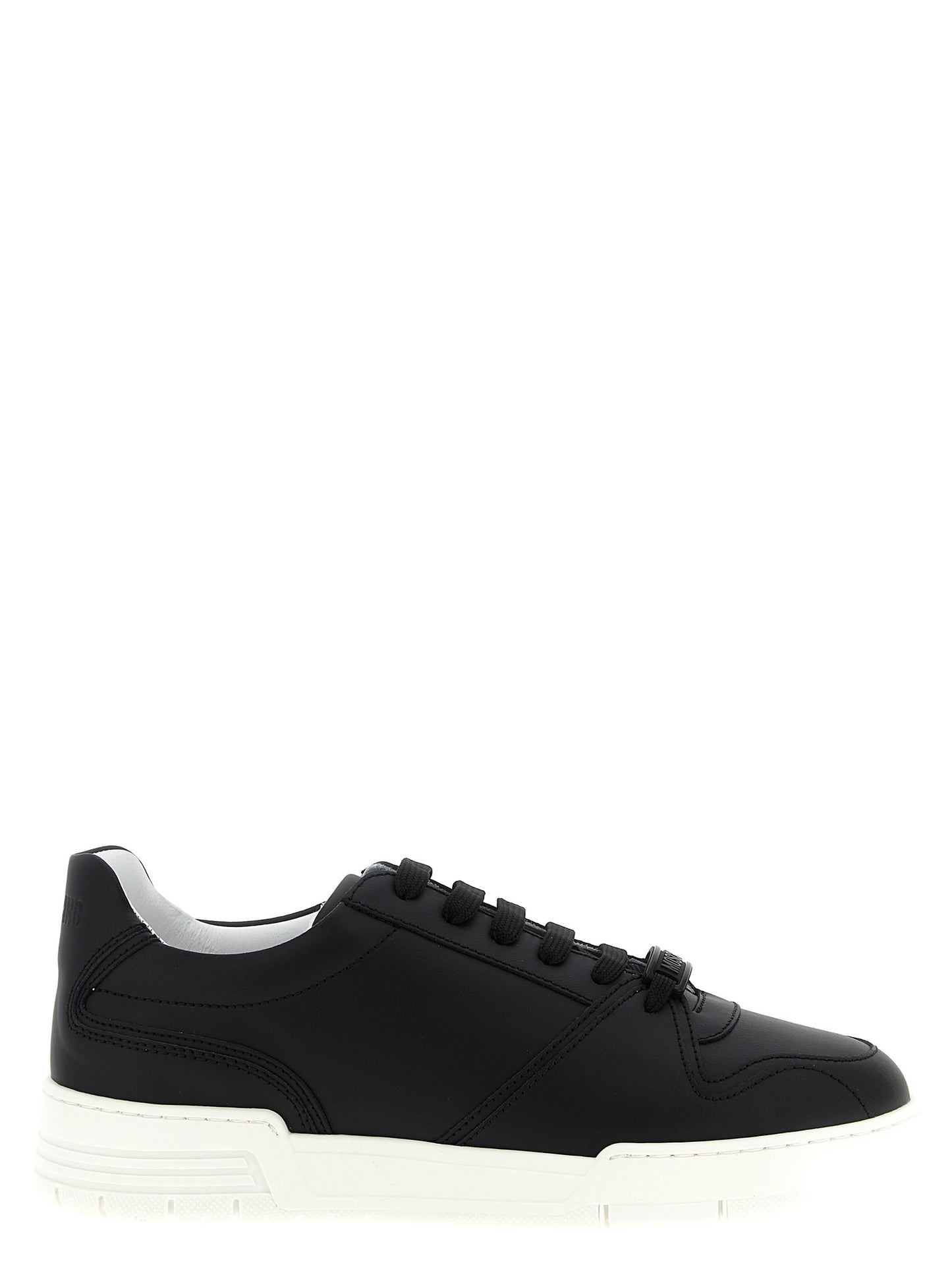 Black Leather Low Top Sneakers