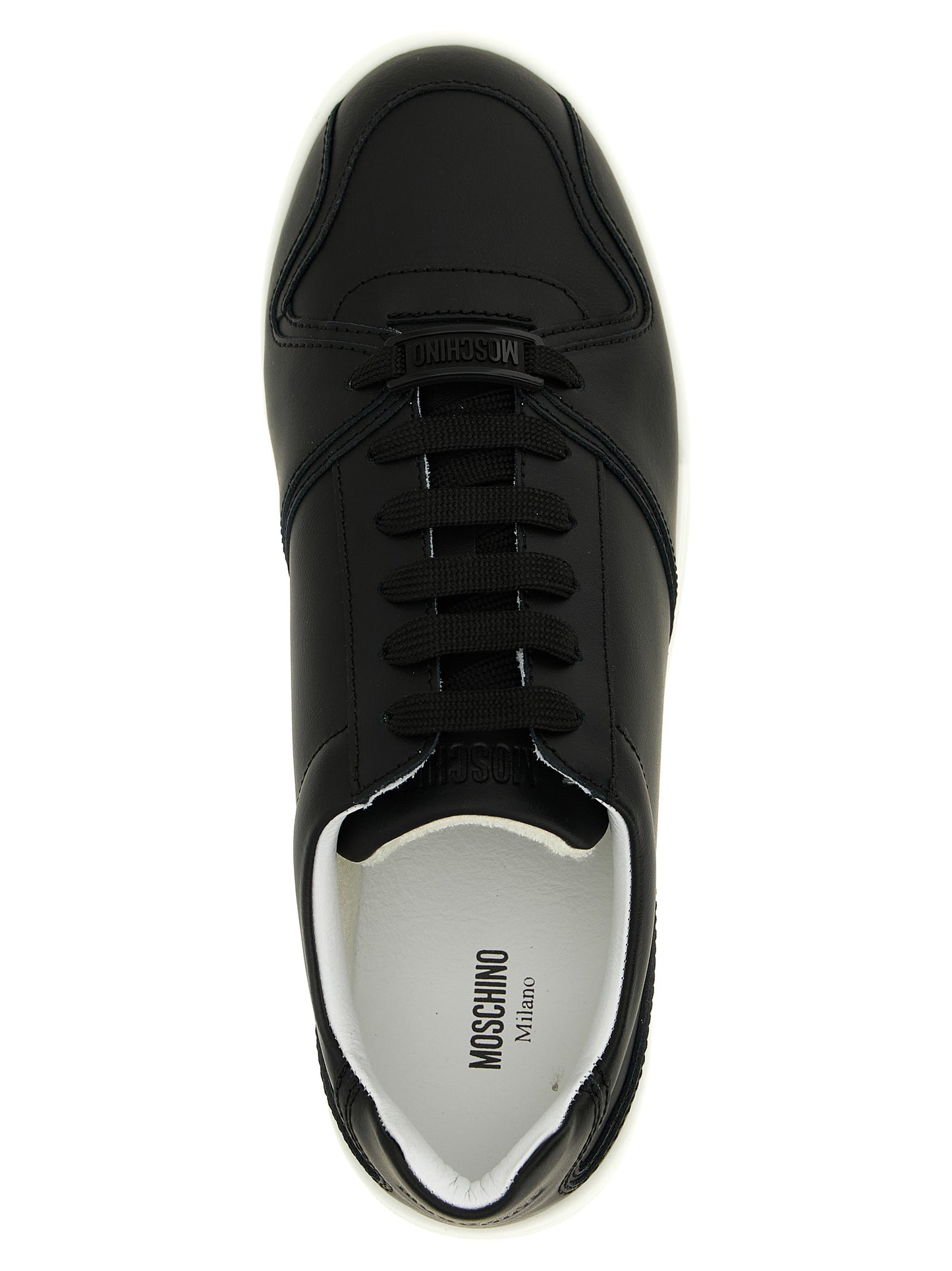 Black Leather Low Top Sneakers