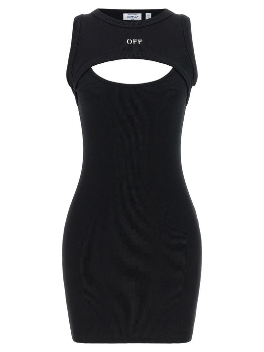 Bicolor Cotton Short Dress