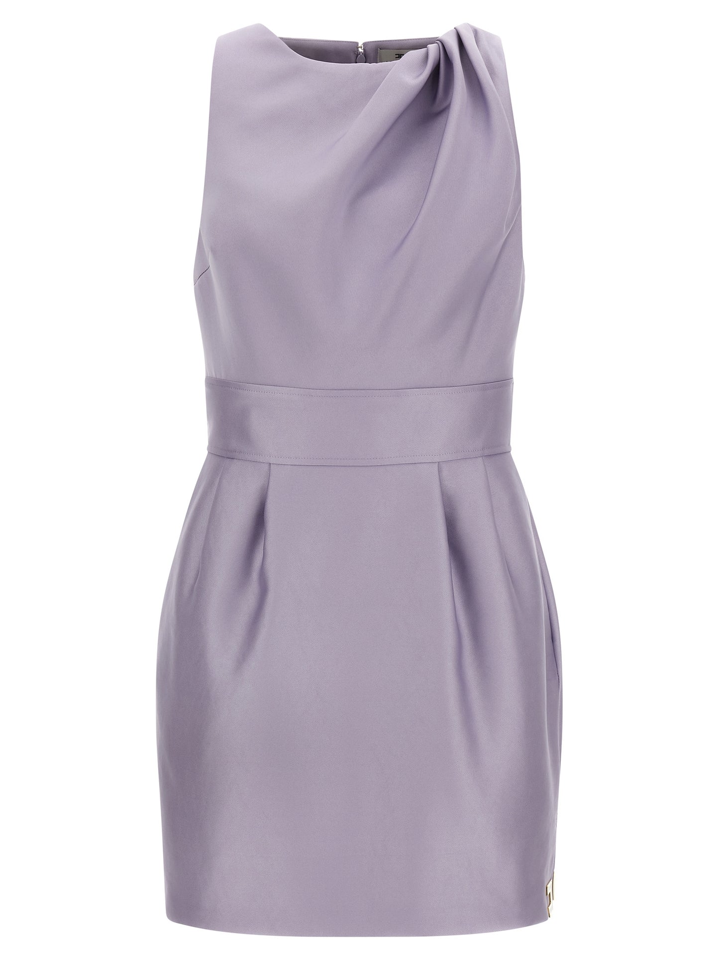 Purple Polyester Short Dress
