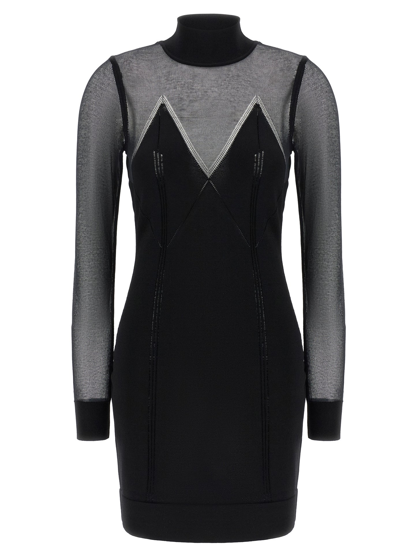 Black Viscose Short Dress