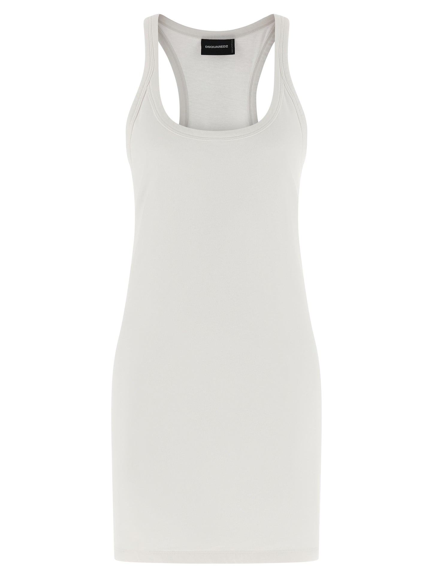 White Cotton Short Dress