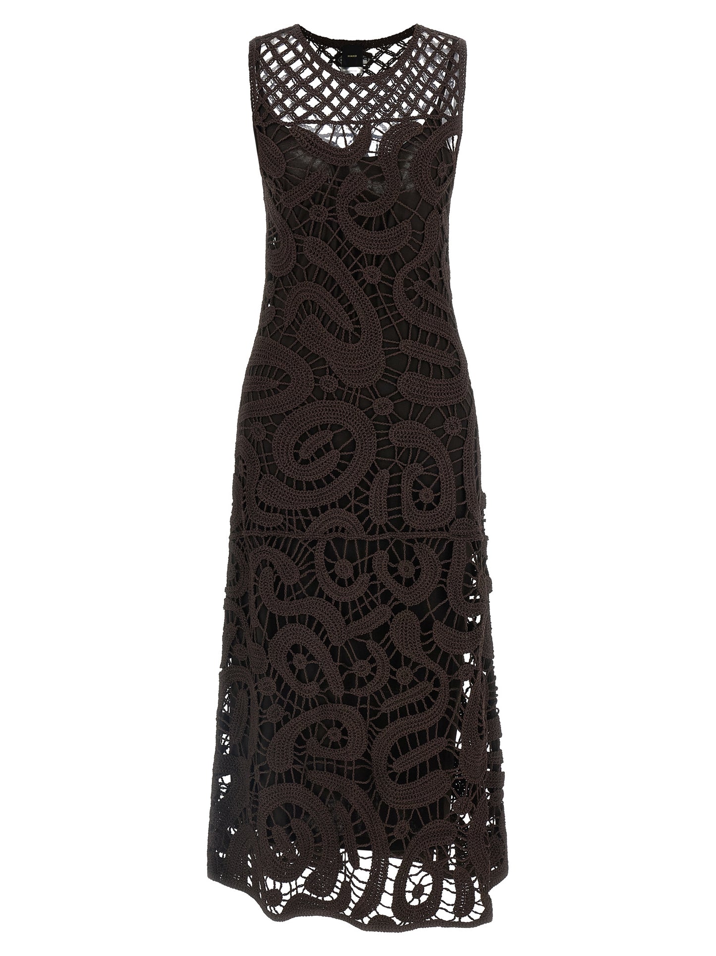 Brown Viscose Long Dress