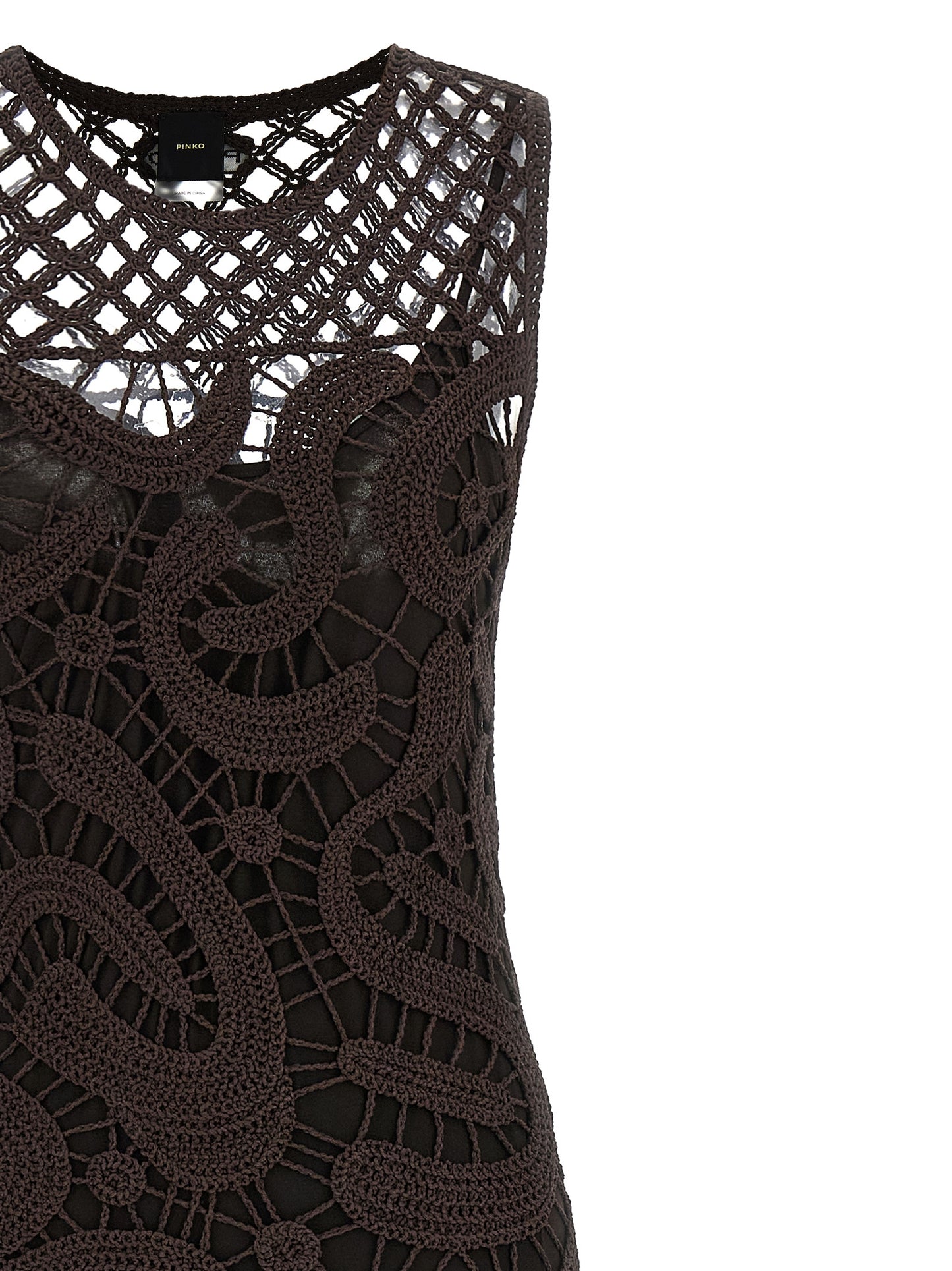 Brown Viscose Long Dress