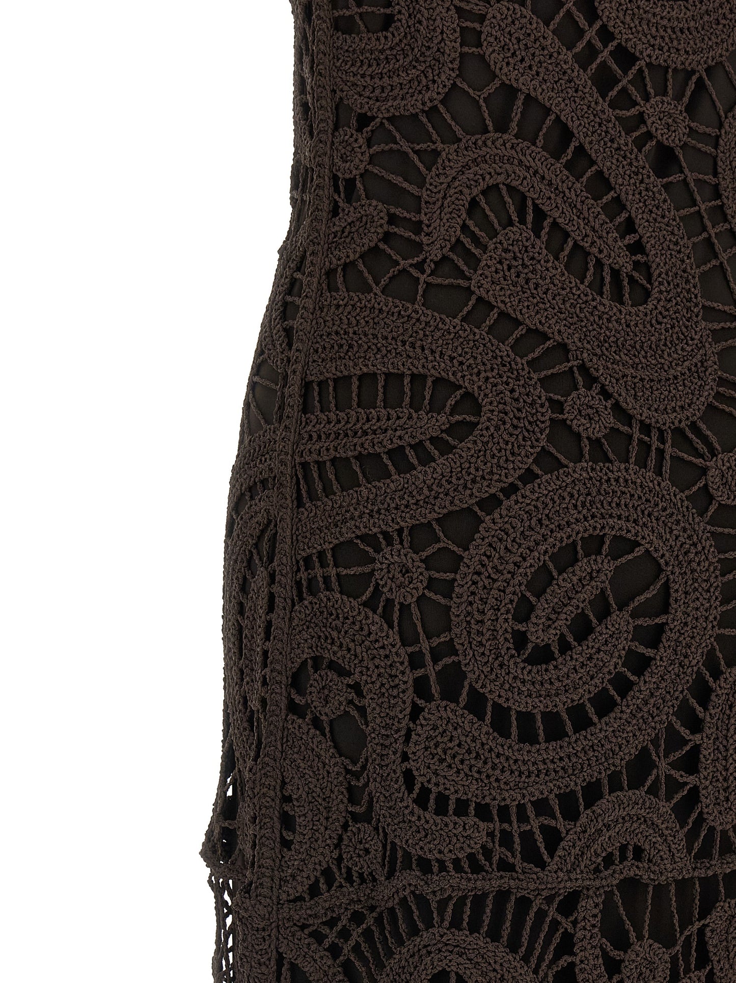 Brown Viscose Long Dress
