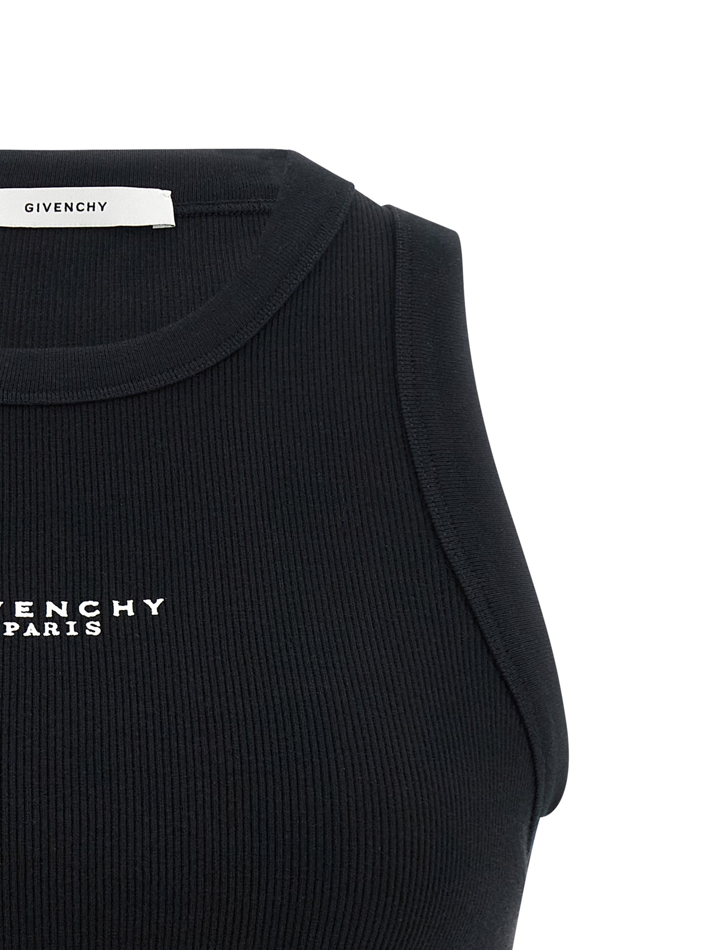 Black Cotton Sleeveles T-Shirt