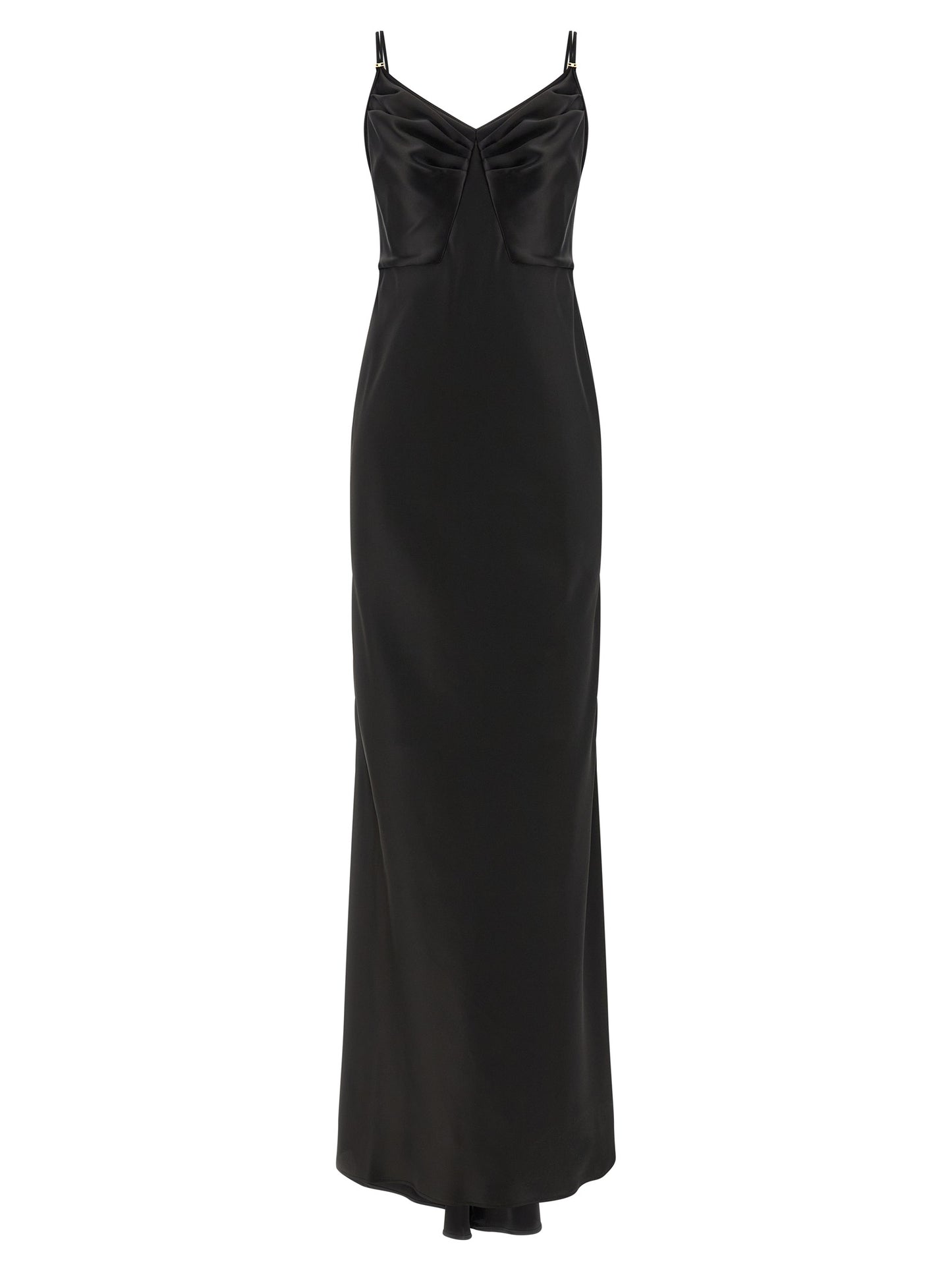 Black Polyester Long Dress