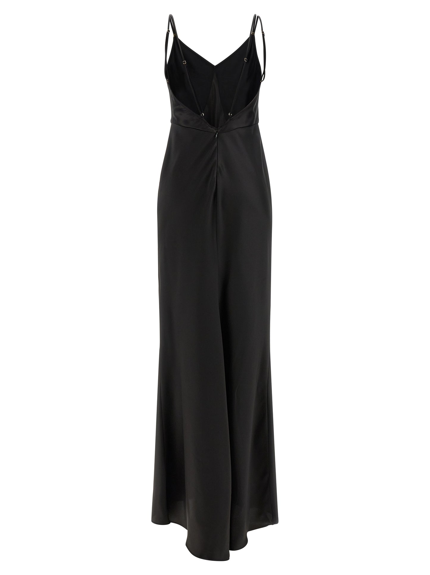 Black Polyester Long Dress