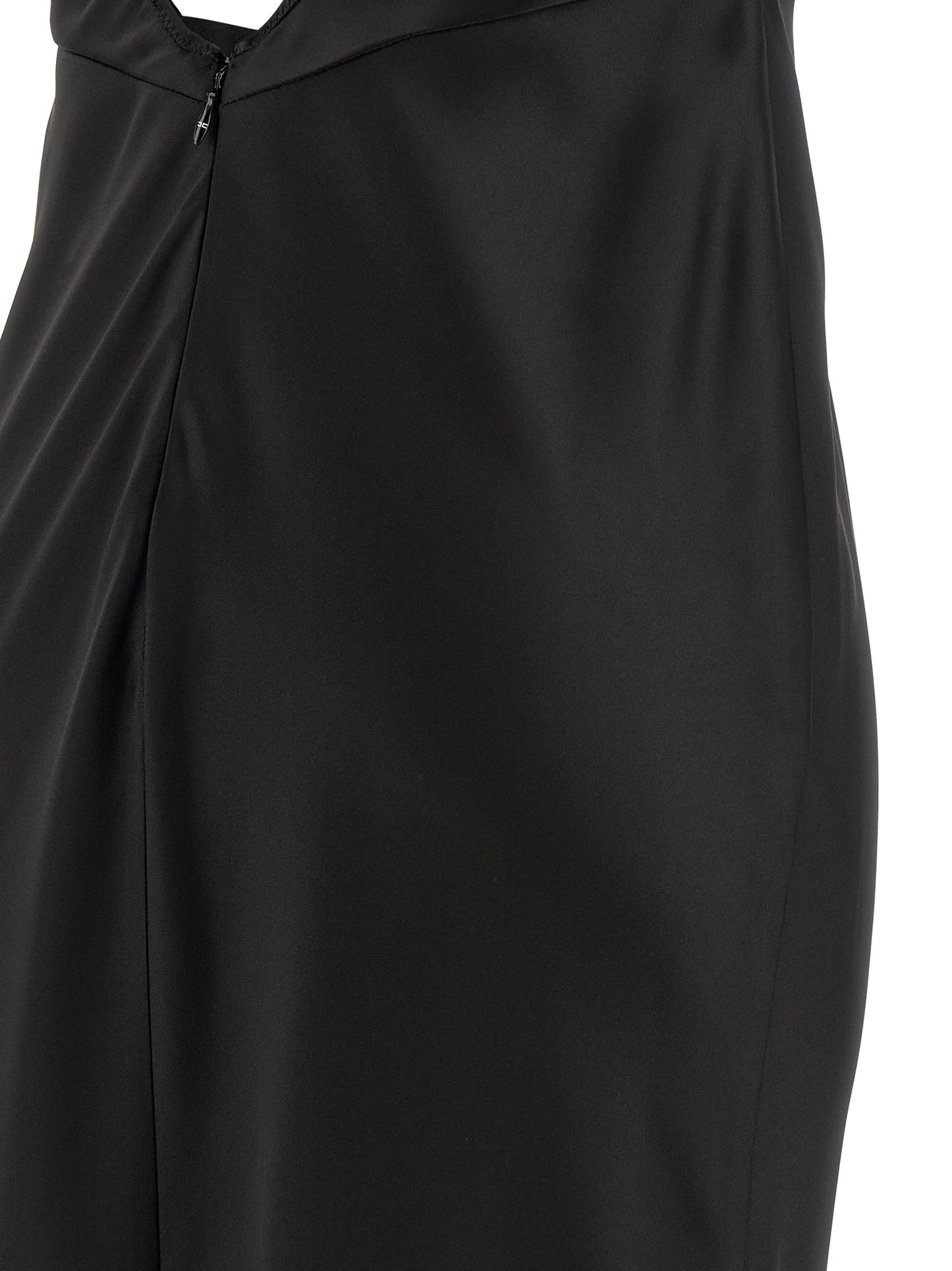 Black Polyester Long Dress