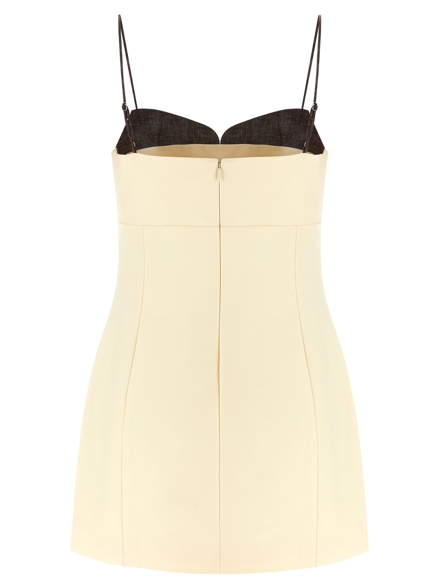 Beige Cotton Short Dress