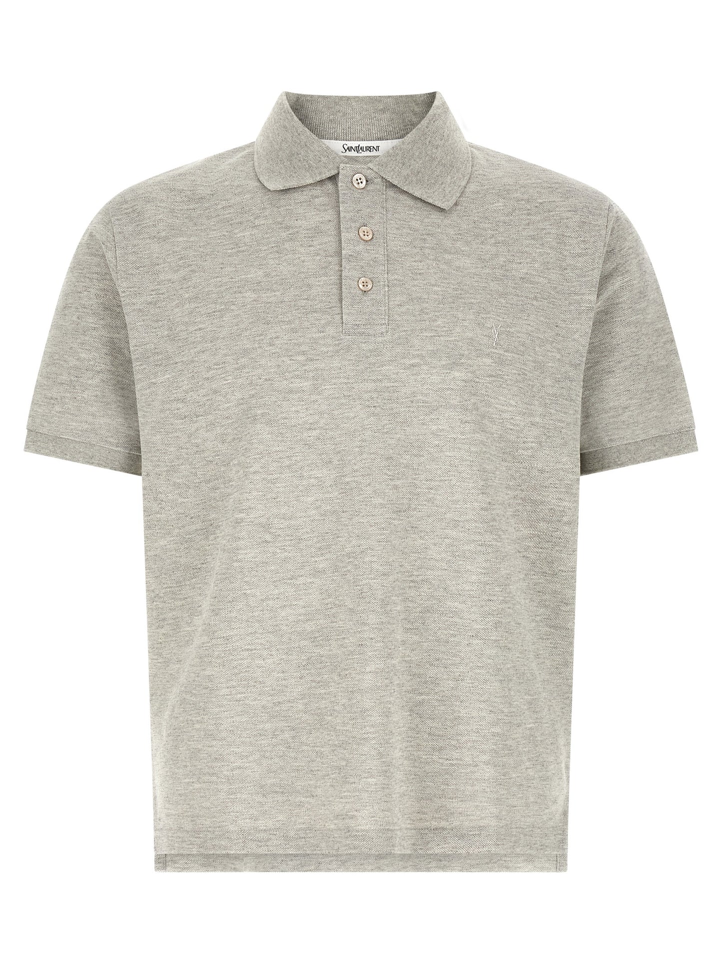 Gray Cotton Polo Shirt