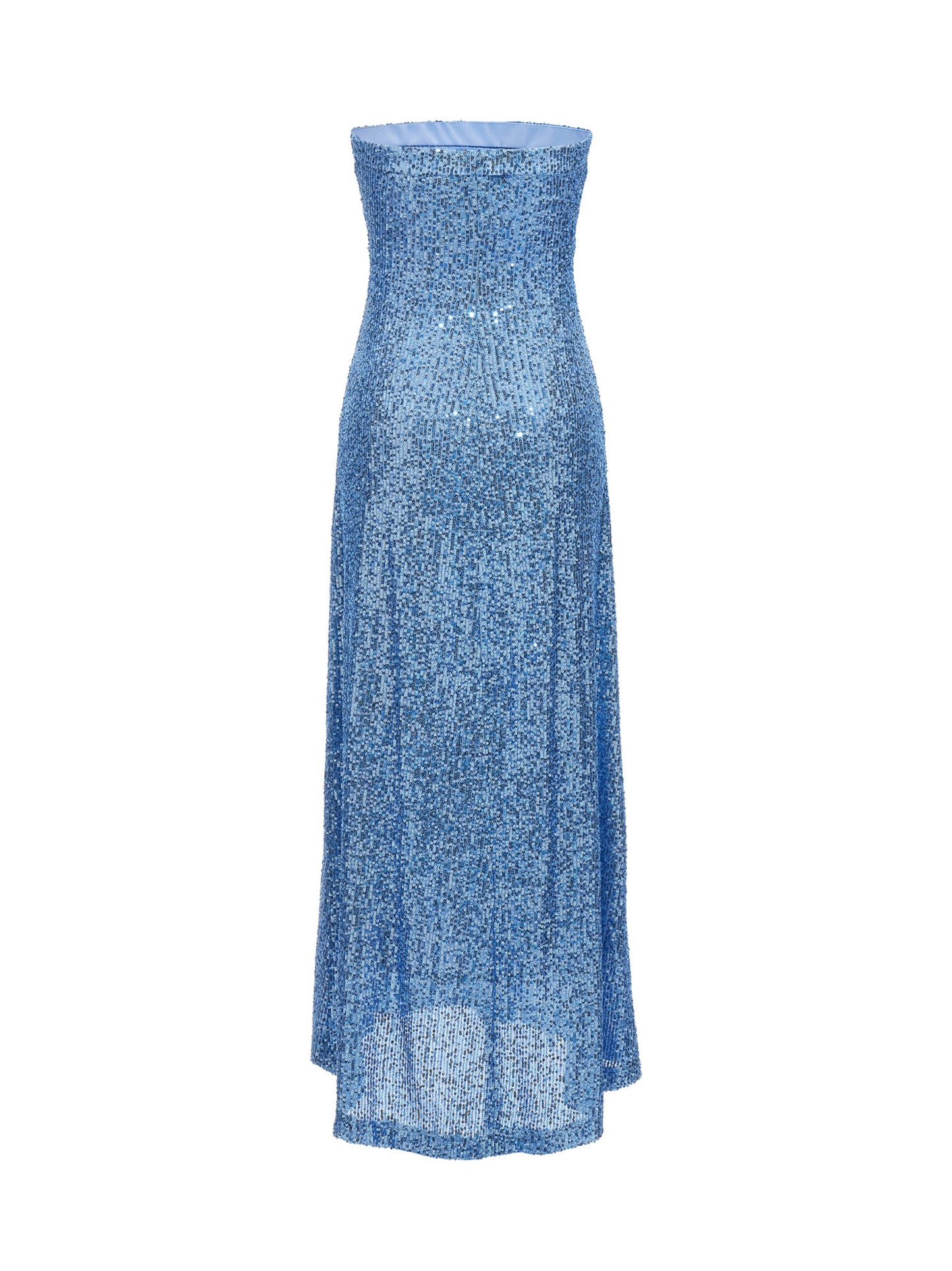 Blue Polyester Long Dress