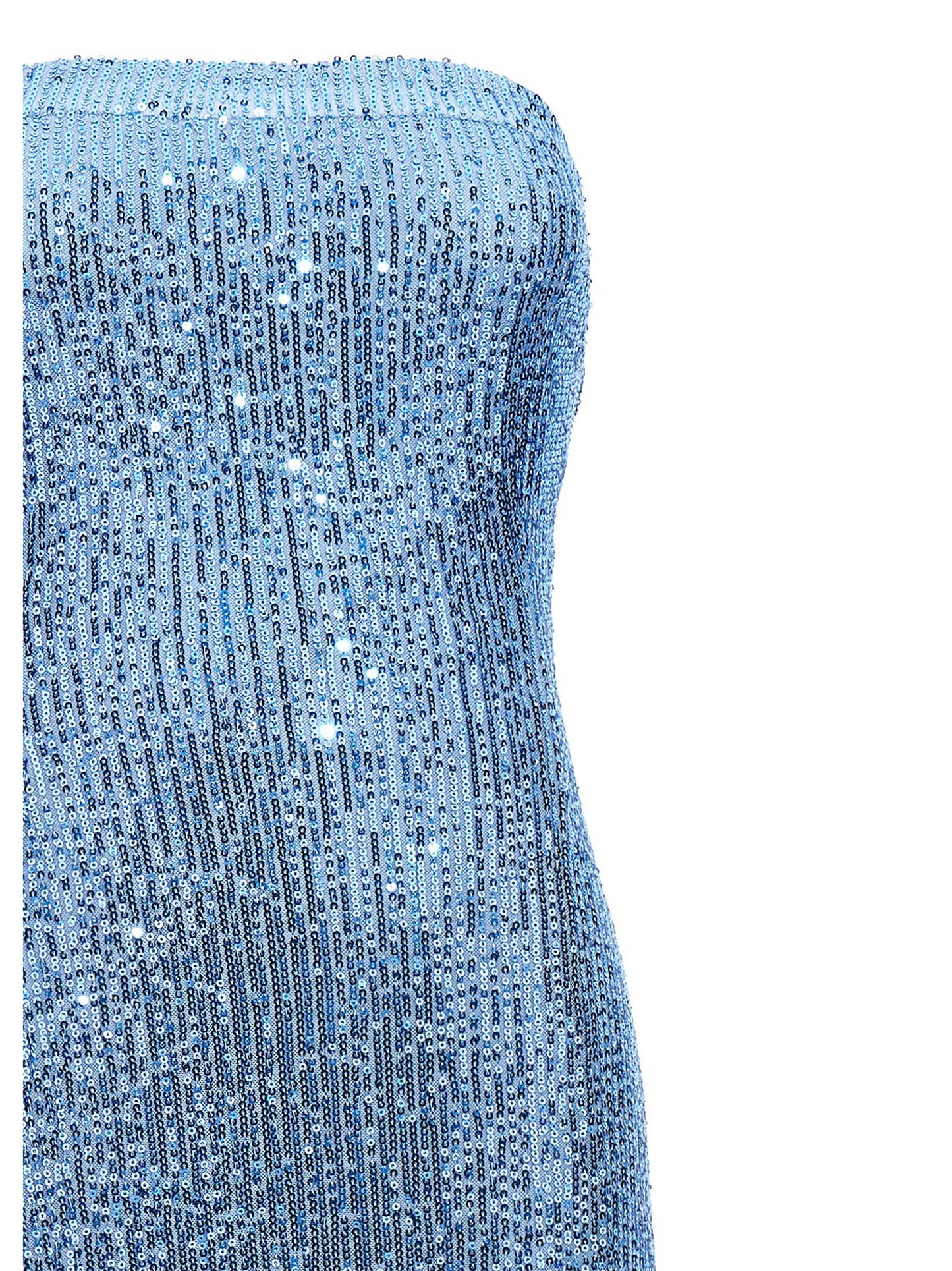 Blue Polyester Long Dress