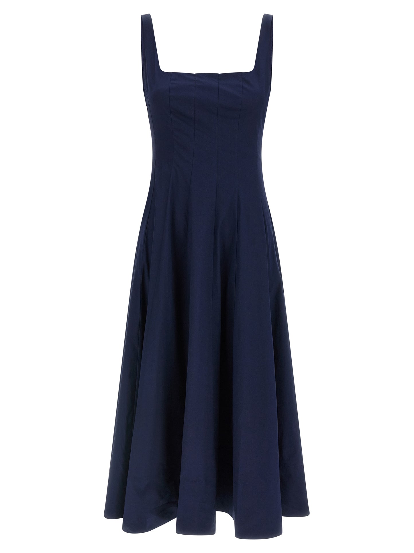 Blue Cotton Midi Dress