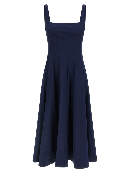 Blue Cotton Midi Dress