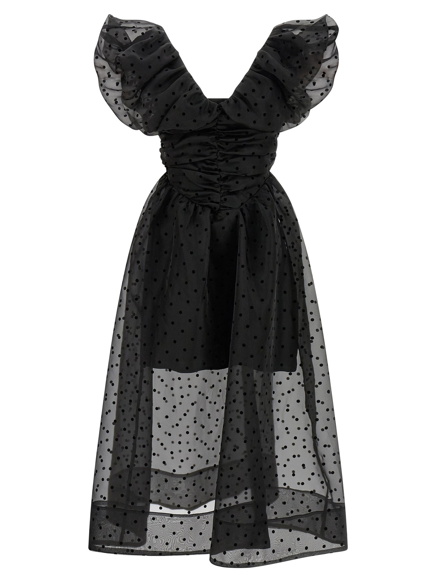 Black Recycled Polyester Midi Dress
