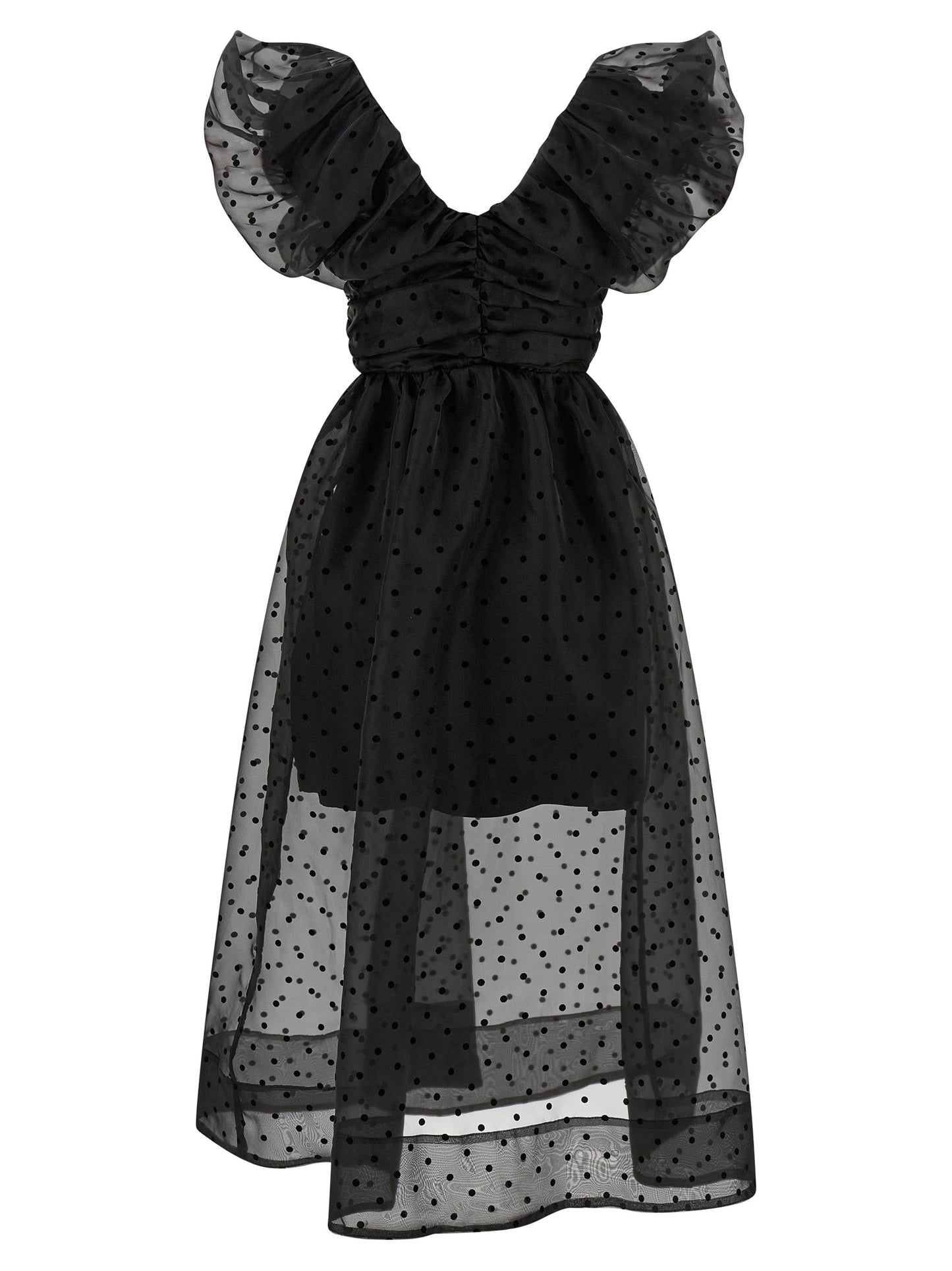 Black Recycled Polyester Midi Dress