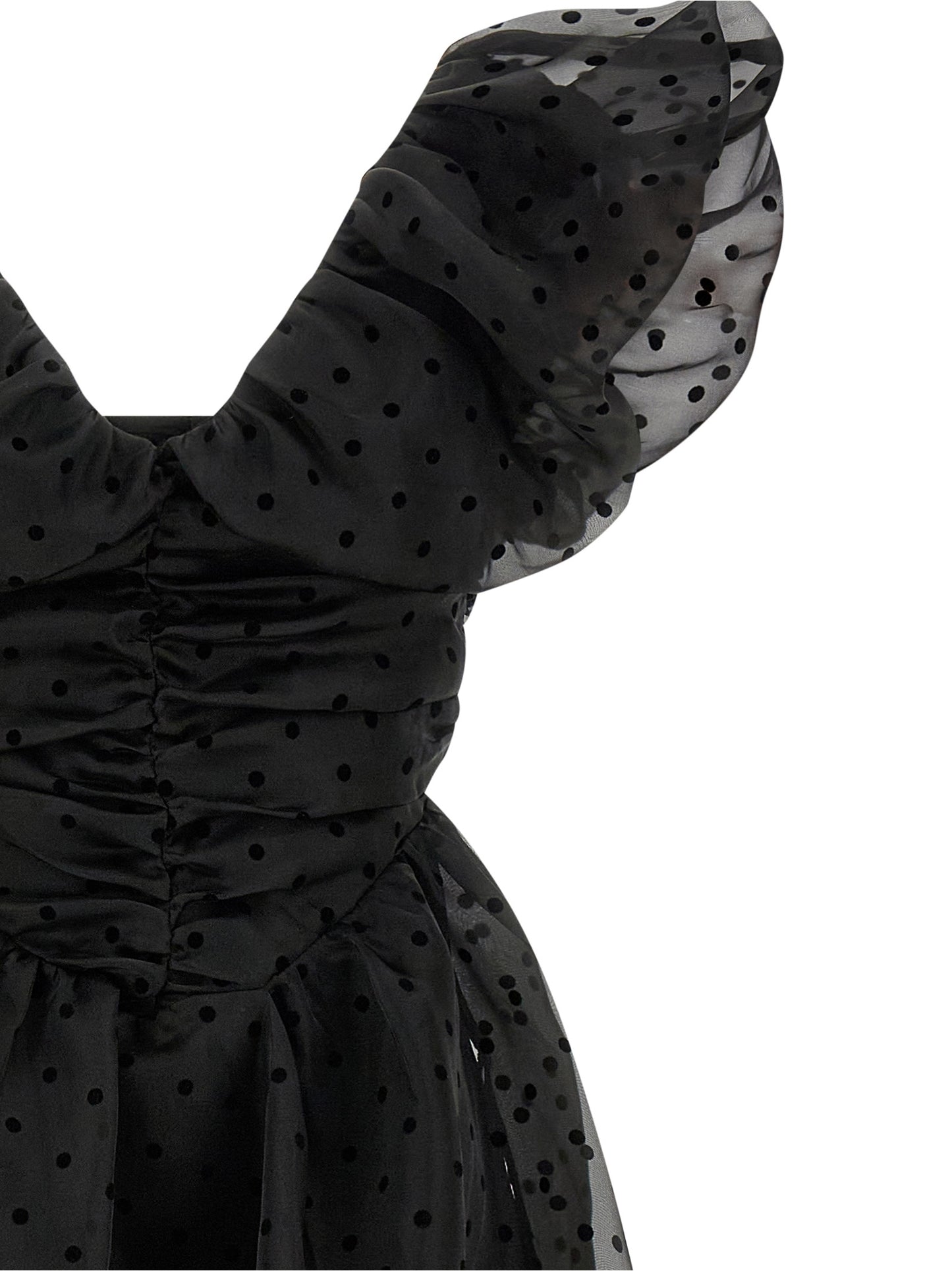 Black Recycled Polyester Midi Dress