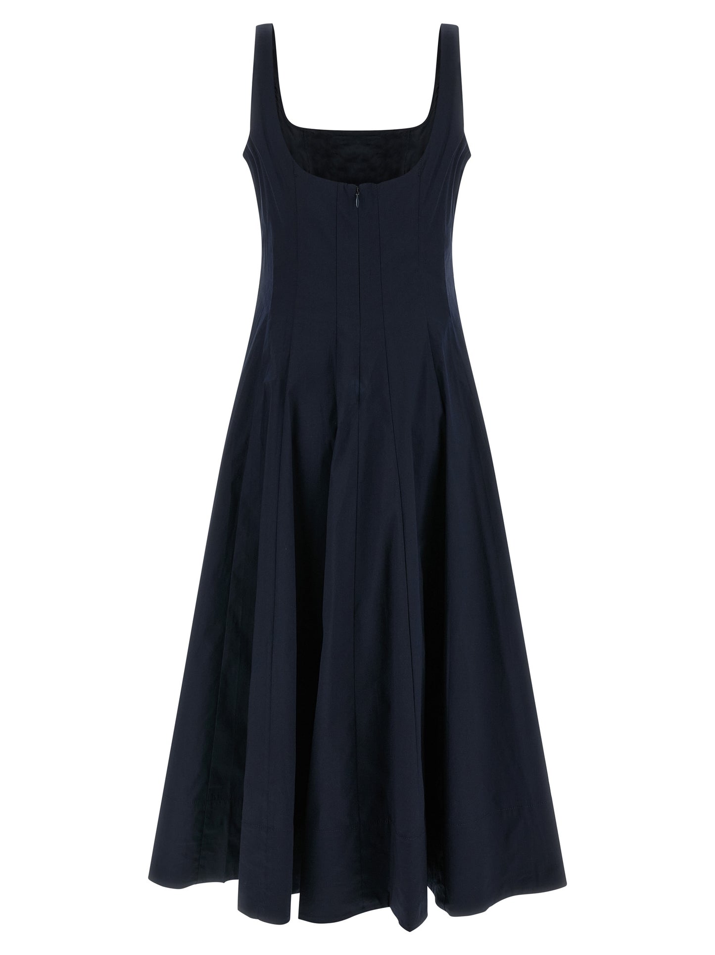 Blue Cotton Midi Dress