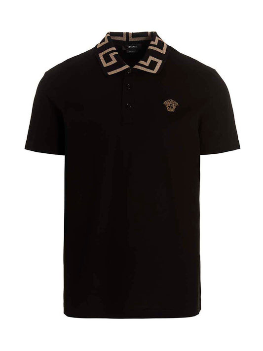 Black Cotton Polo Shirt