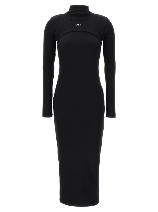 Black Cotton Midi Dress