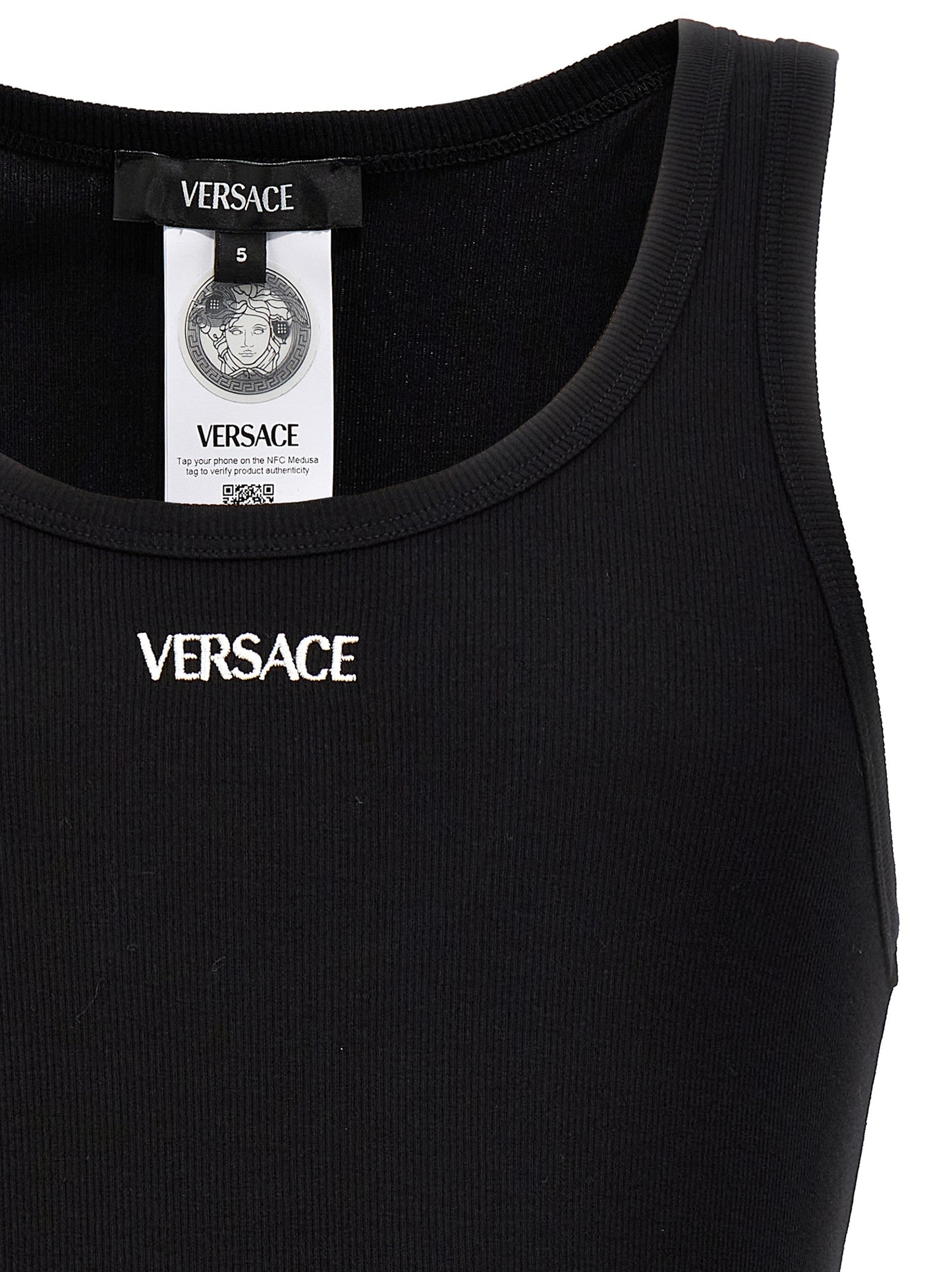 Black Cotton Sleeveles T-Shirt