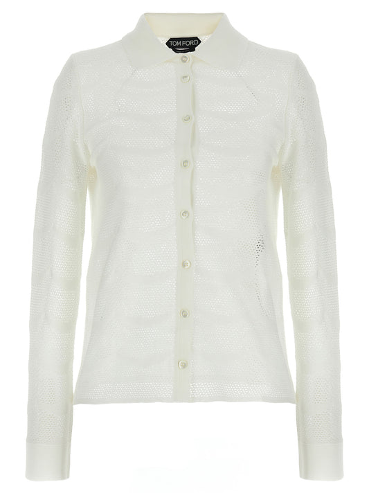 Tom Ford White Cotton Cardigan