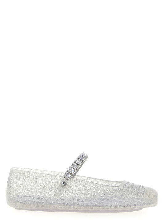 Silver Plastic Ballet Flats