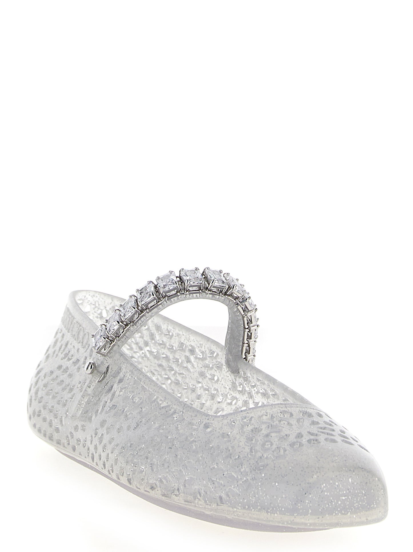 Silver Plastic Ballet Flats