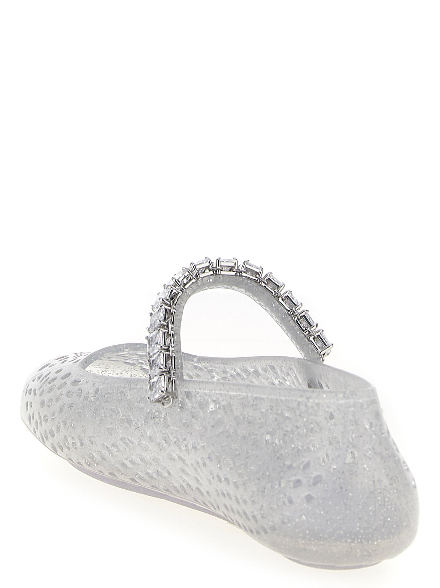 Silver Plastic Ballet Flats