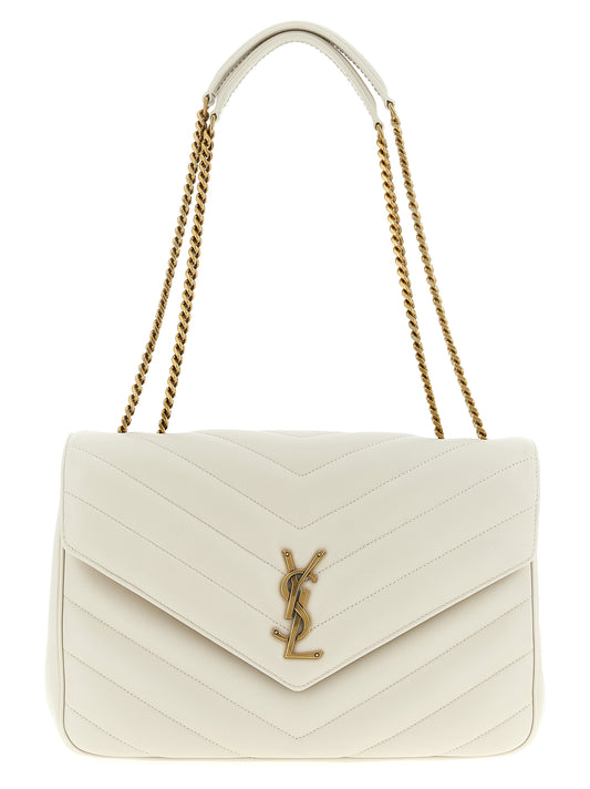 Saint Laurent Beige Lamb Leather Shoulder Bag
