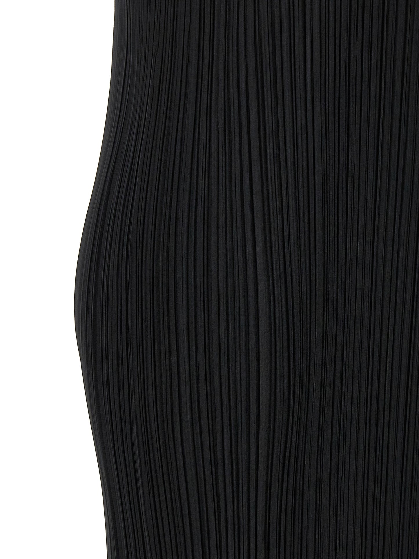 Black Polyester Midi Dress