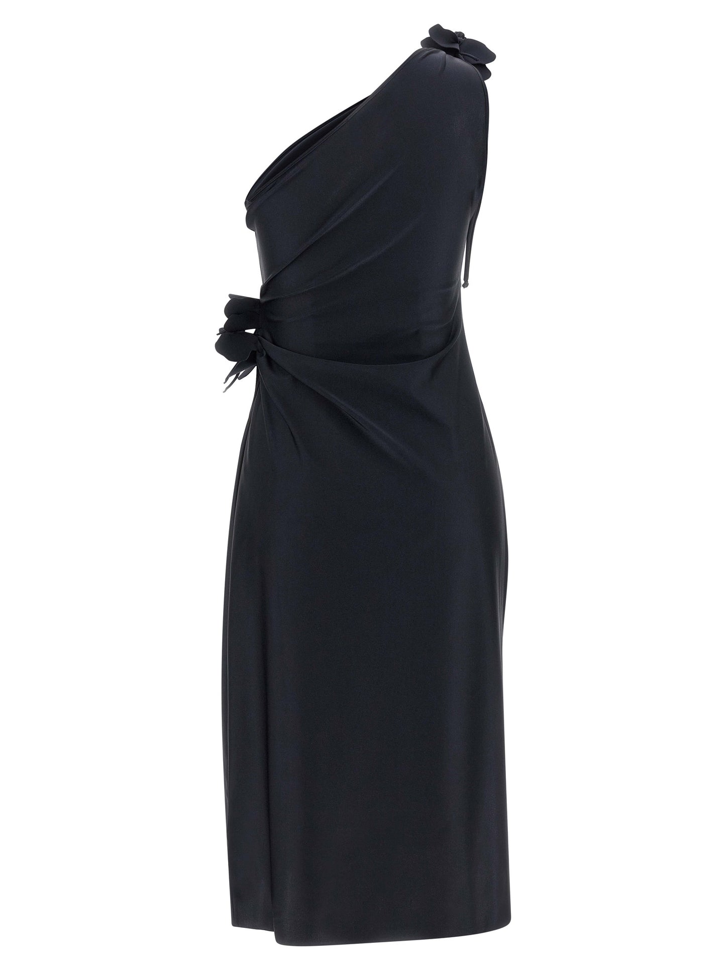 Black Polyamide Midi Dress