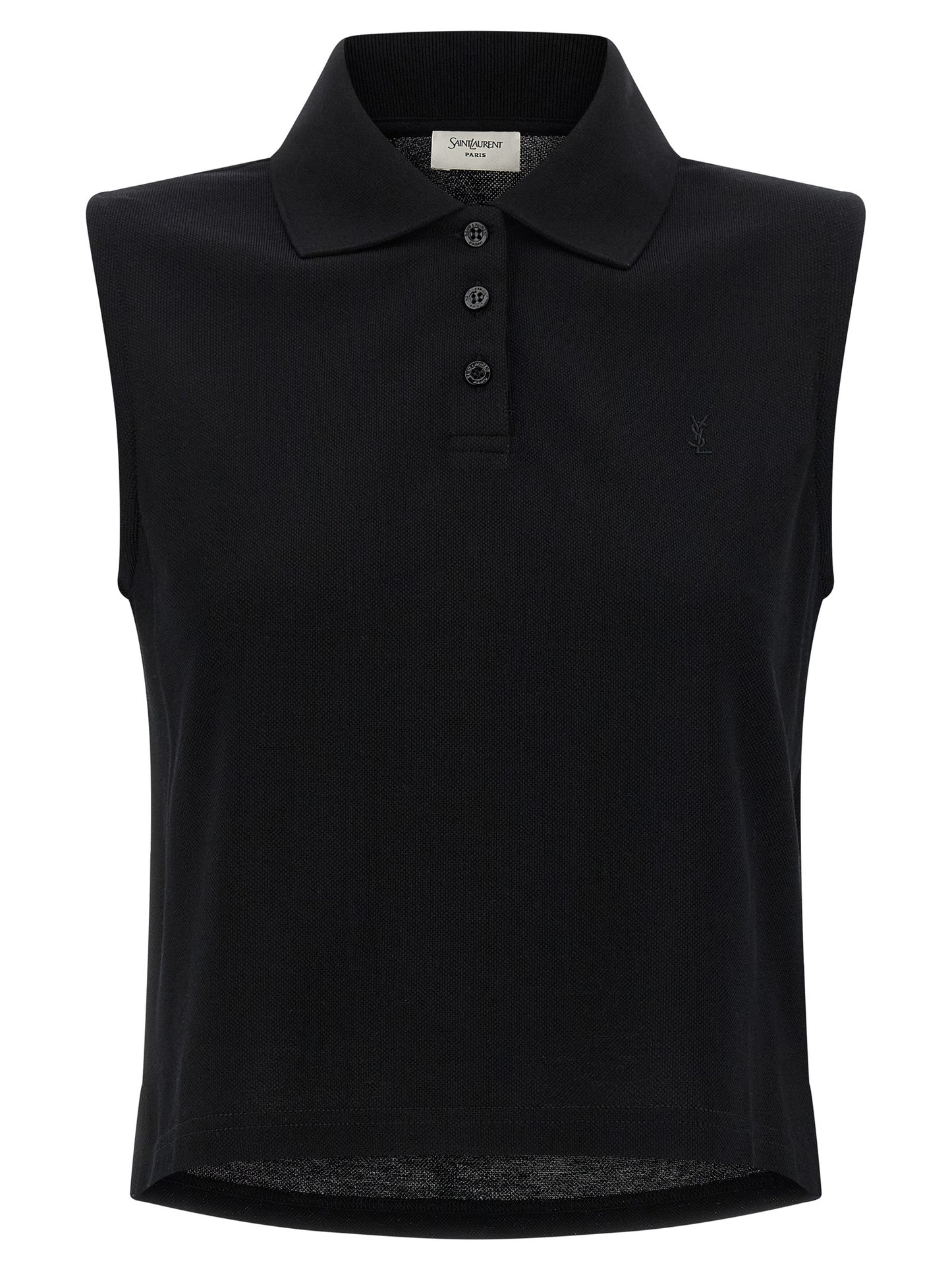 Saint Laurent Black Cotton Polo Shirt