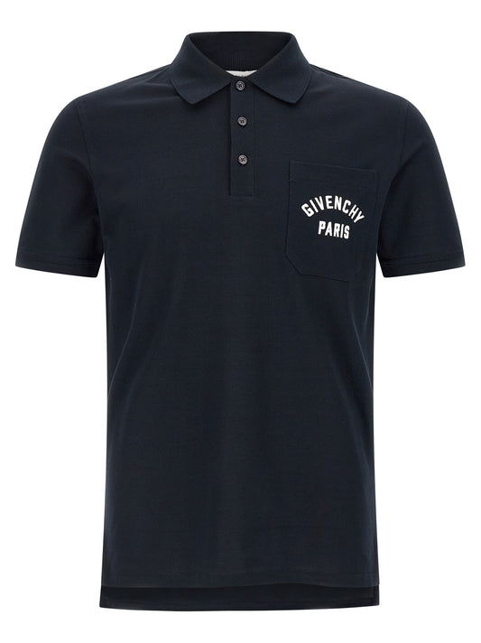 Blue Cotton Polo Shirt