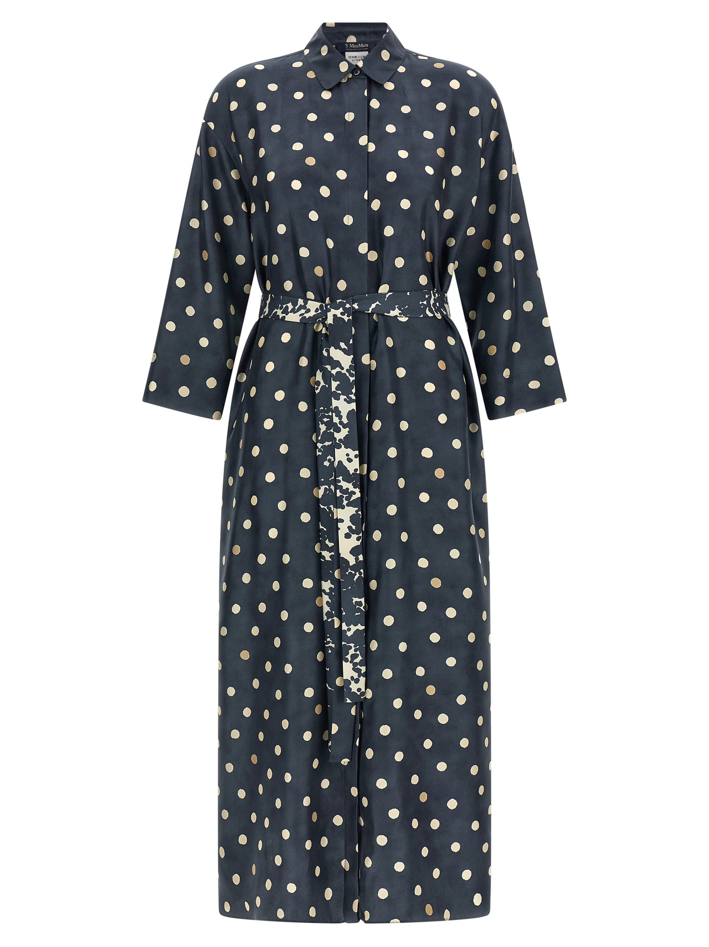 Blue Silk Midi Dress