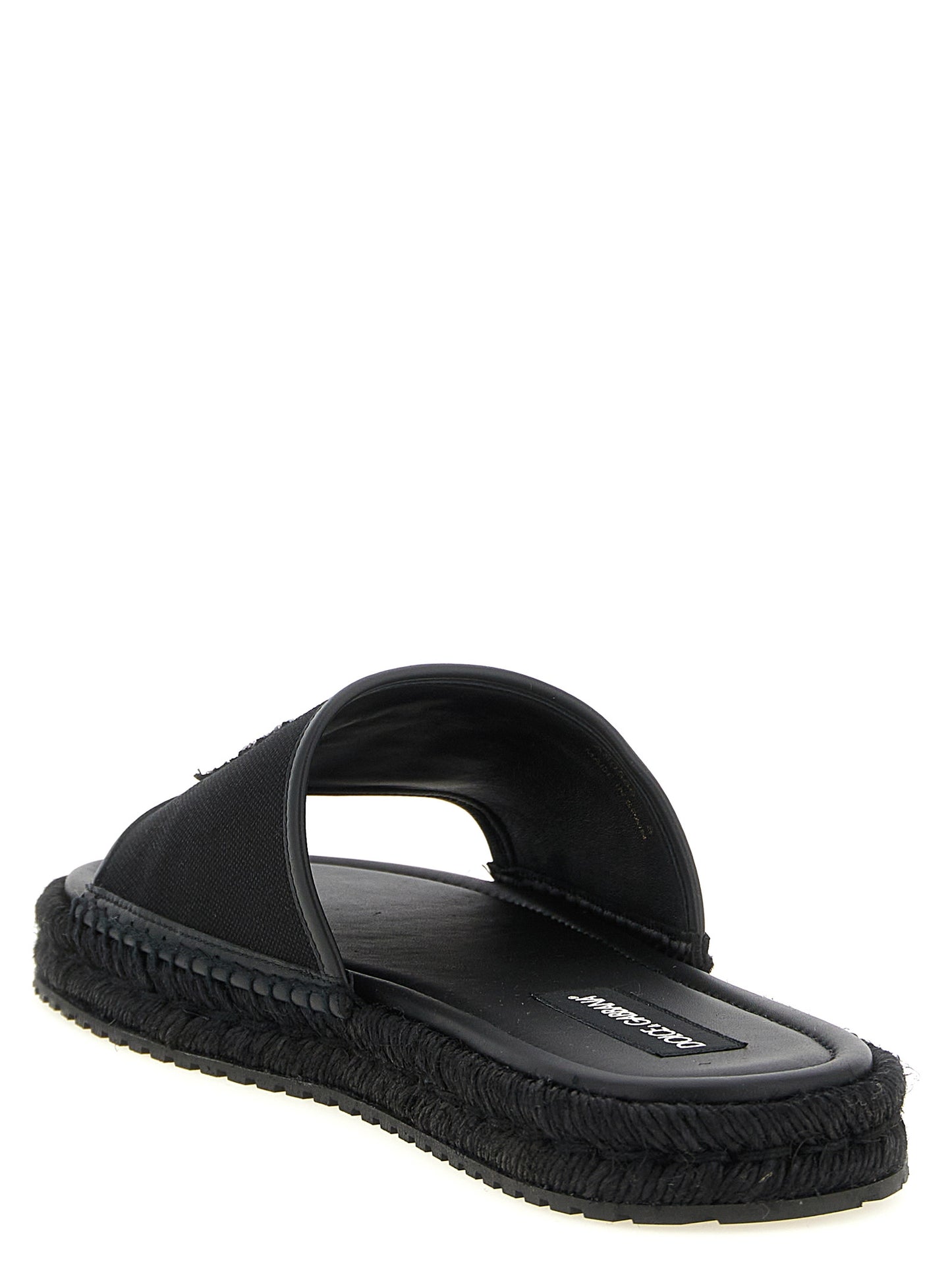 Black Cotton Slides