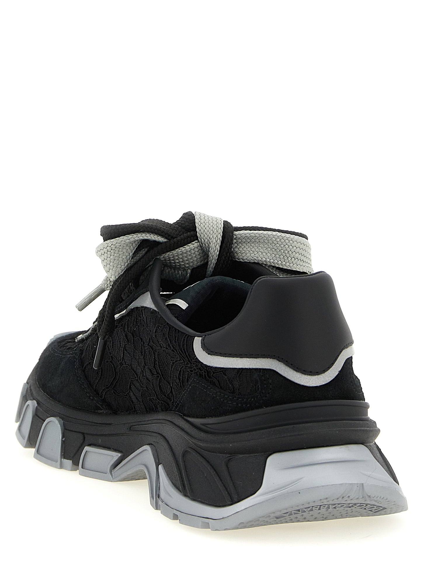 Black Polyamide Athletic Sneakers