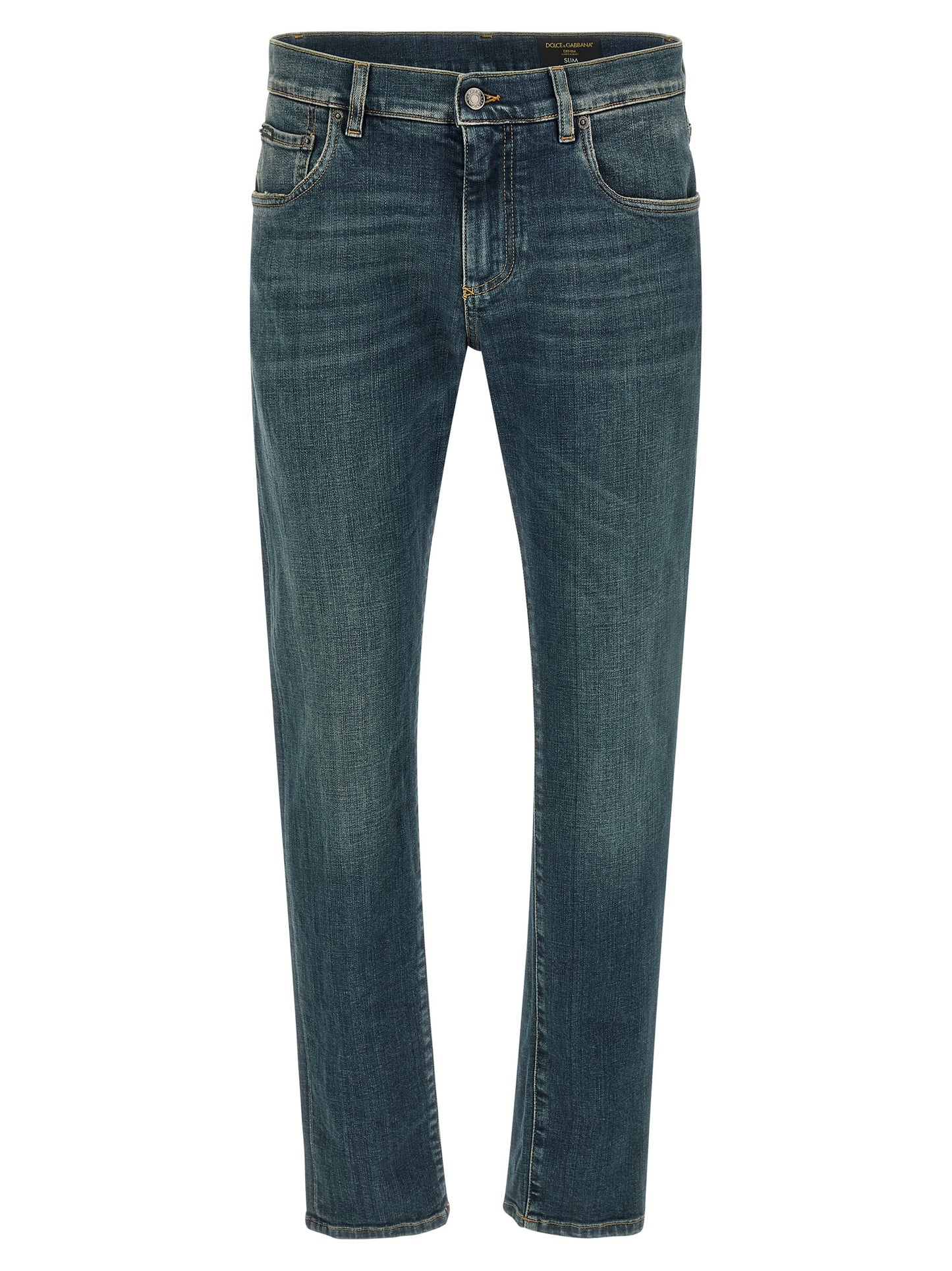 Blue Cotton Slim Fit Jeans