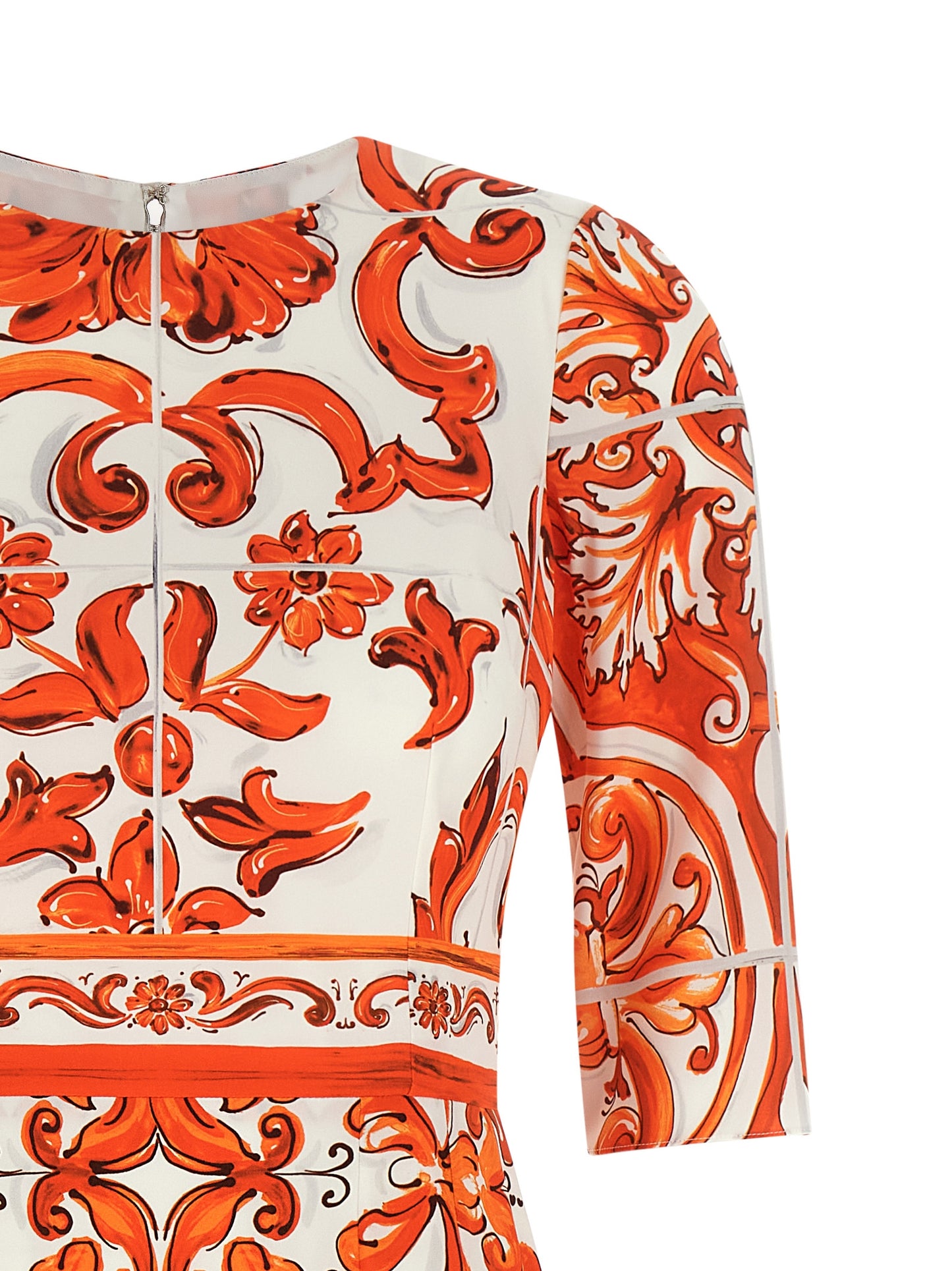 Dolce & Gabbana Orange Silk Midi Dress