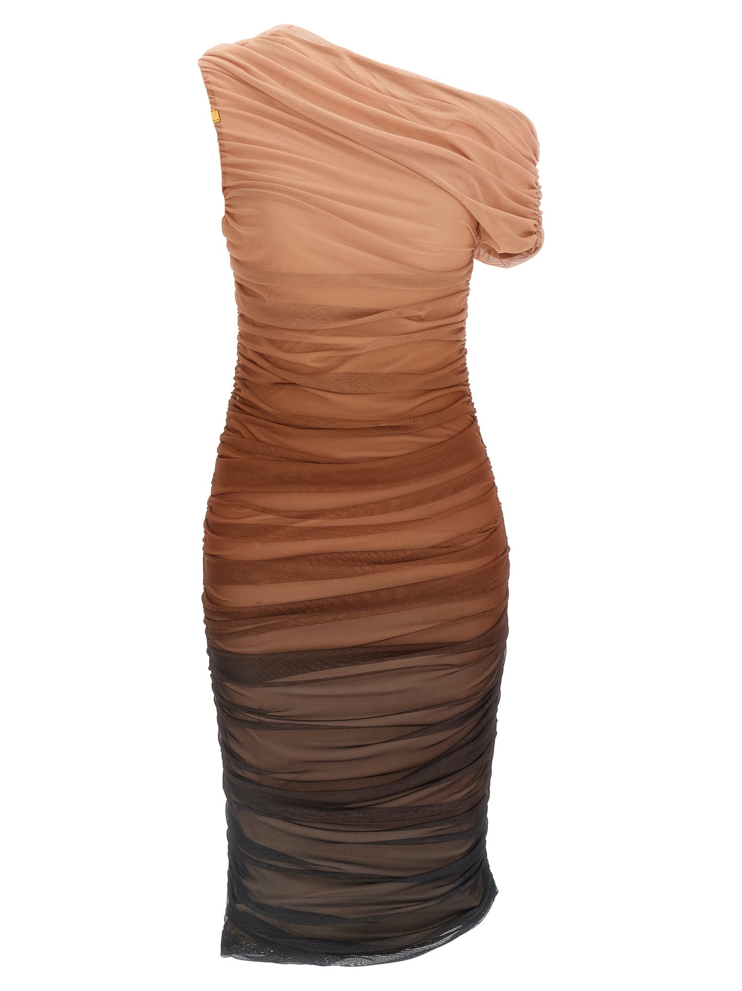 Brown Polyamide Midi Dress