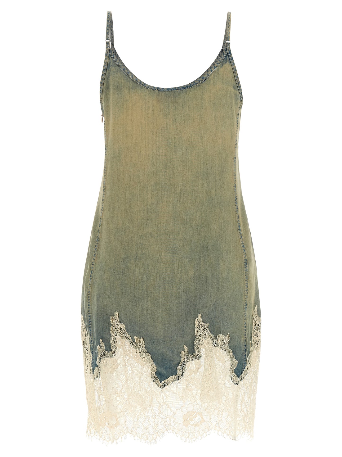 Beige Lyocell Short Dress