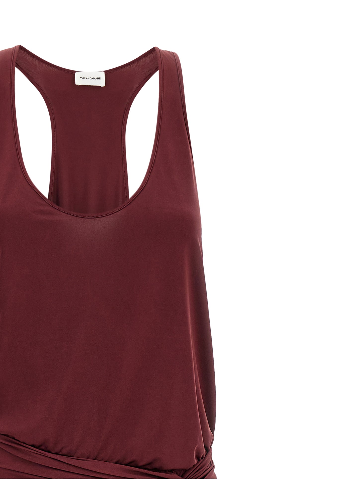 Bordeaux Polyester Long Dress