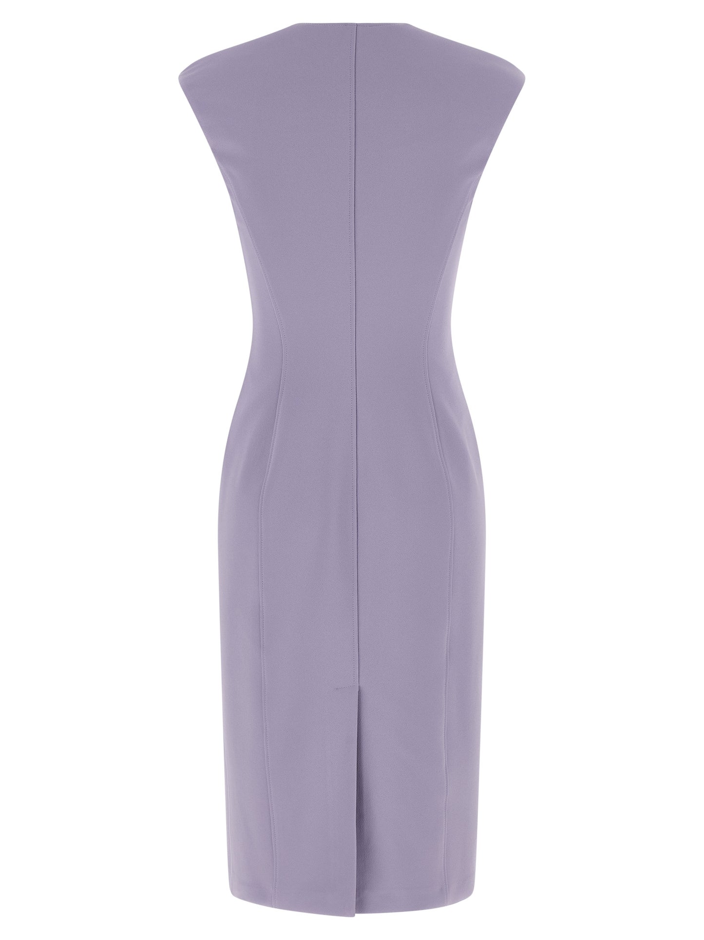 Purple Polyester Midi Dress