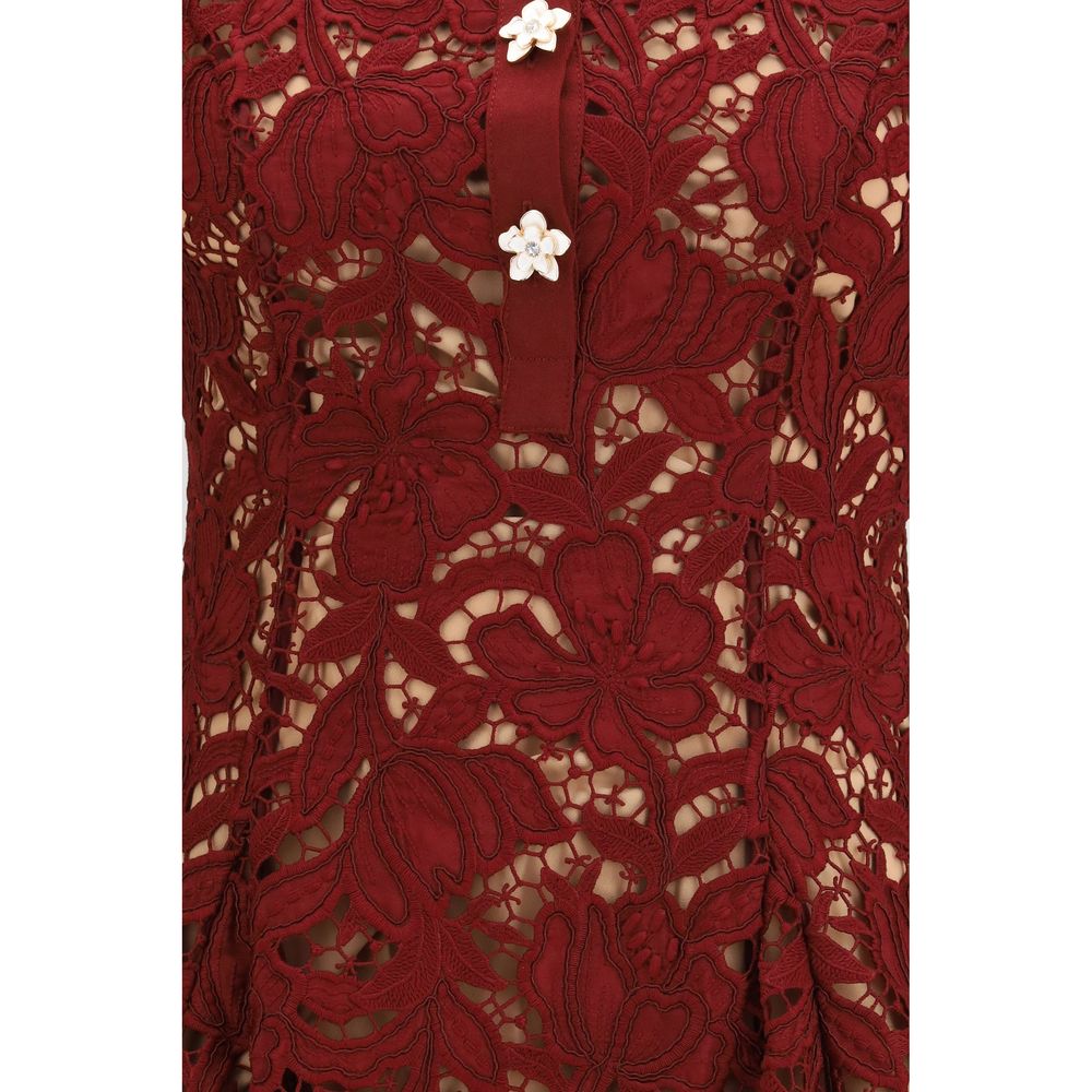 Bordeaux Polyester Cocktail Dress