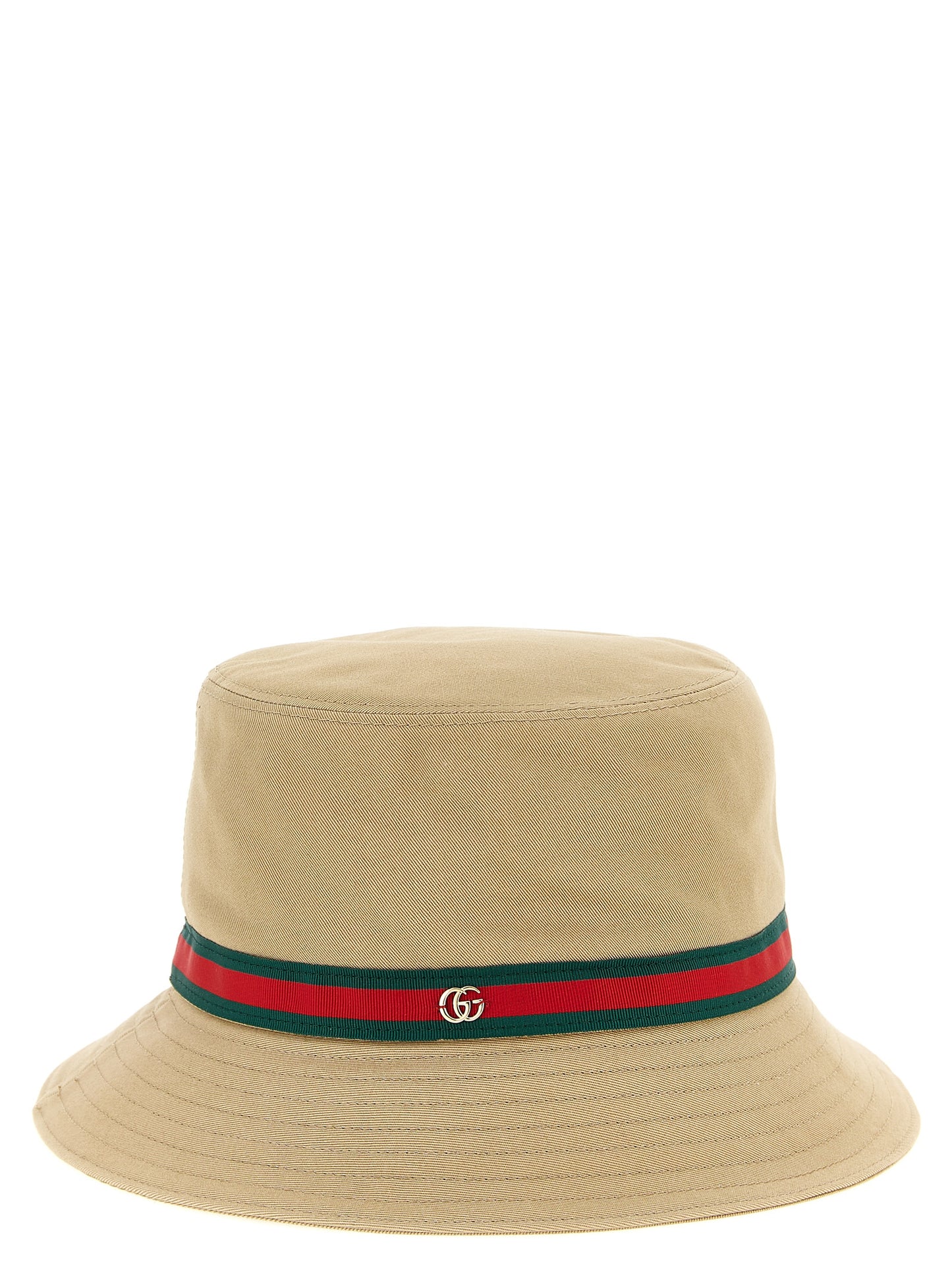 Beige Cotton Bucket Hat