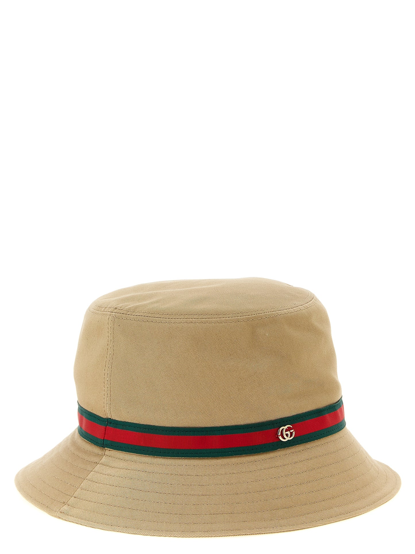 Beige Cotton Bucket Hat