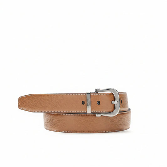 Ferragamo Brown Calf Leather Bos Taurus Regular Belt